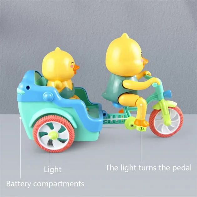 Tricycle riding Duck Battery Toy for Small Children - Multicolor