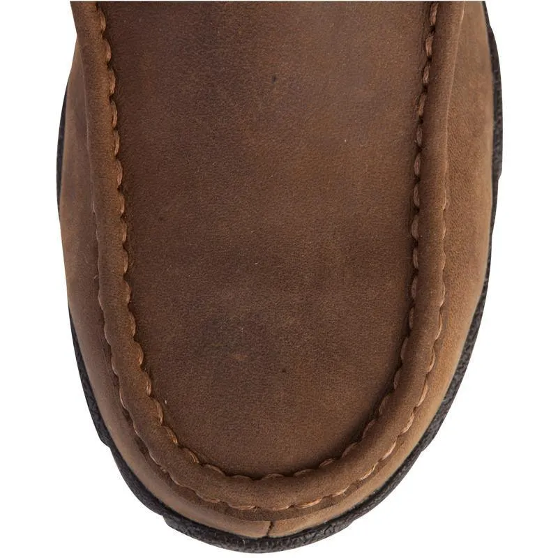 Twisted X Women's Distressed Saddle Leather Steel Toe Driving Mocs WDMST01