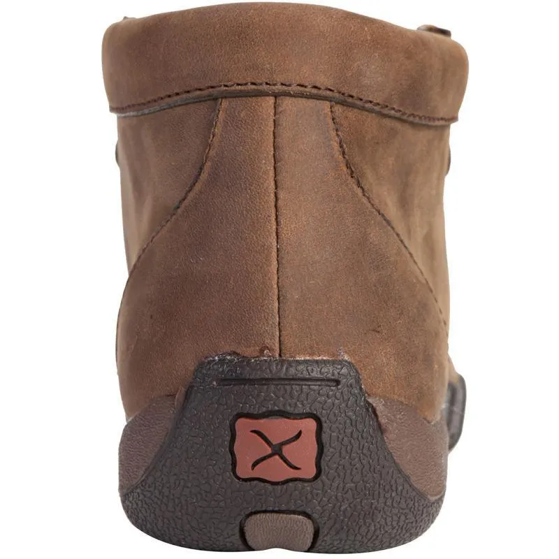 Twisted X Women's Distressed Saddle Leather Steel Toe Driving Mocs WDMST01