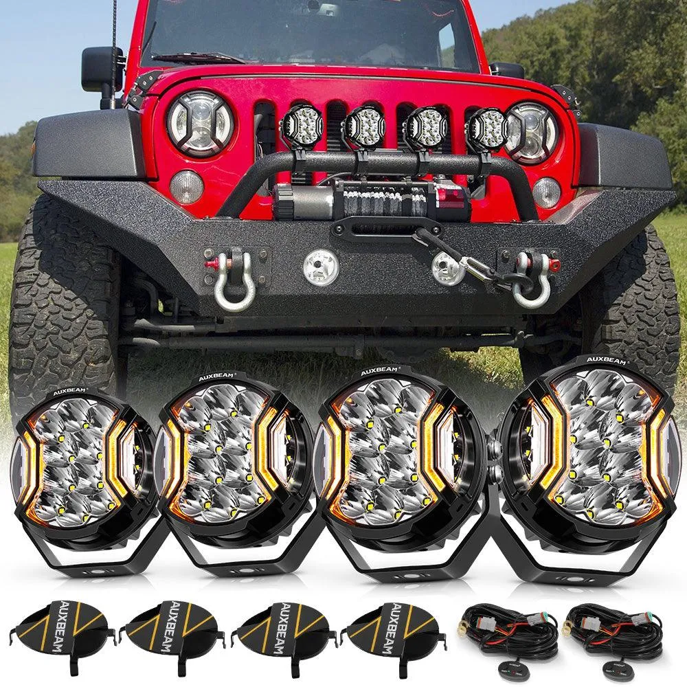 V-ULTRA Series | 5 Inch 172W LED Side Shooter Amber/White Pod Lights with Amber DRL