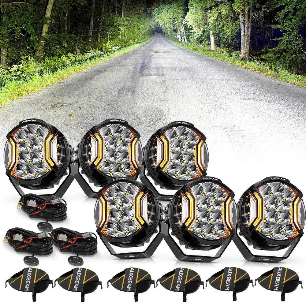 V-ULTRA Series | 5 Inch 172W LED Side Shooter Amber/White Pod Lights with Amber DRL