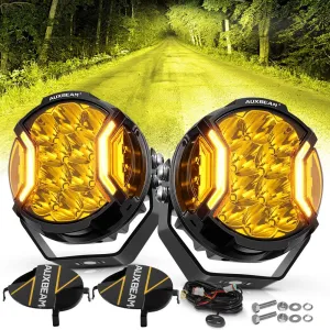 V-ULTRA Series | 5 Inch 172W LED Side Shooter Amber/White Pod Lights with Amber DRL