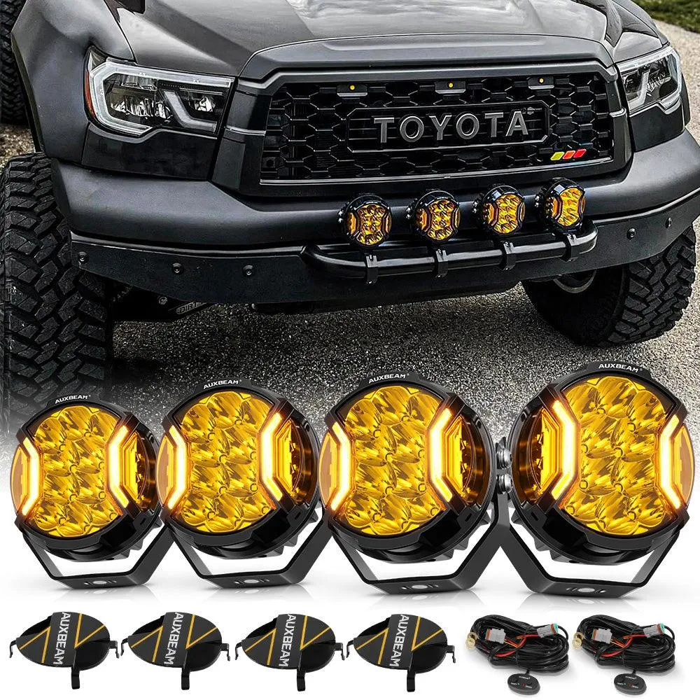 V-ULTRA Series | 5 Inch 172W LED Side Shooter Amber/White Pod Lights with Amber DRL
