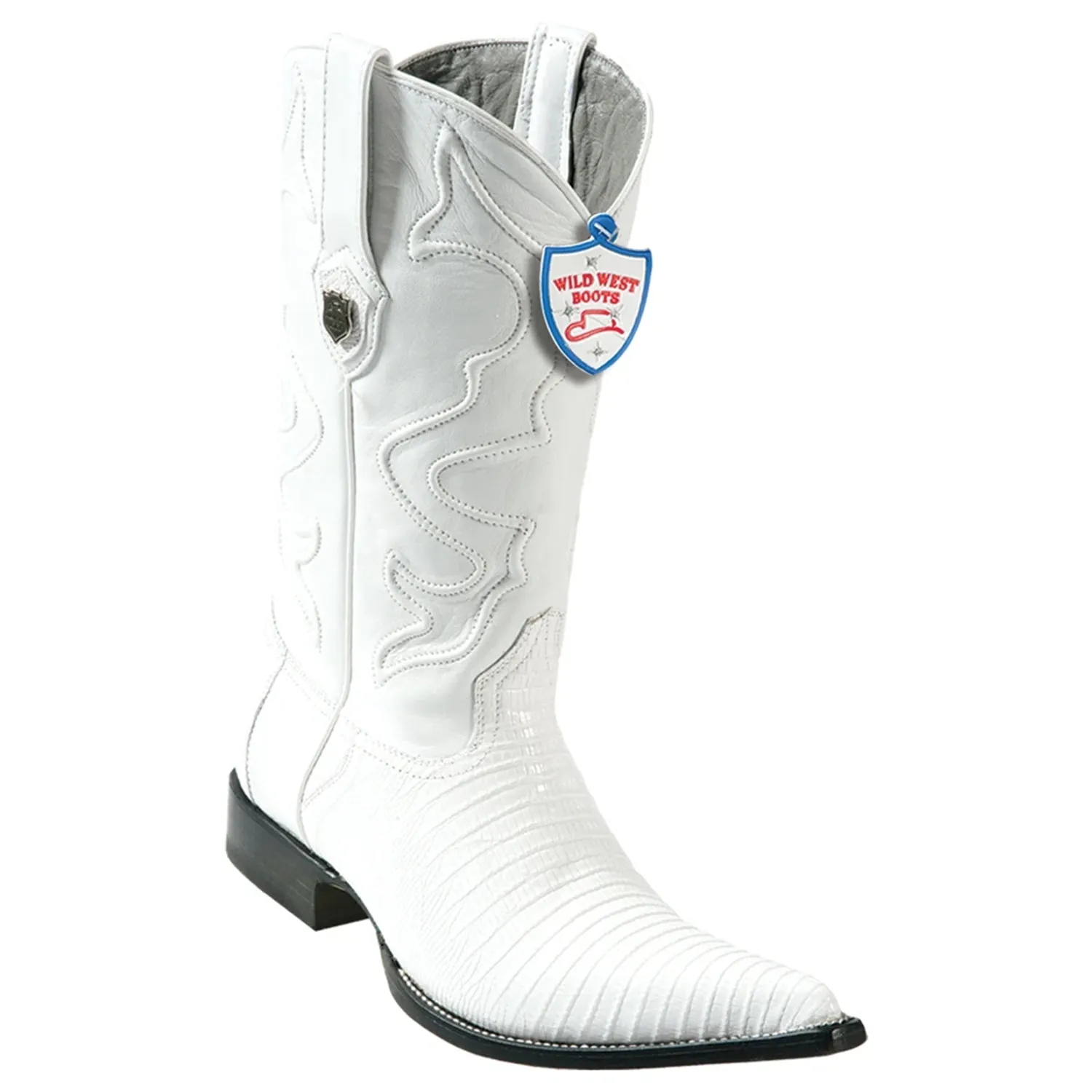 Wild West Boots #2950728 Men's | Color White | Men's Wild West Teju Lizard 3x Toe Boots Handcrafted