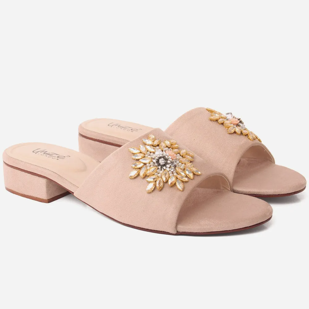 Women "ATURA" Slip On Diamante Slippers