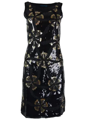 womens-black-sleeveless-flower-embroidery-mini-chinlon-dress
