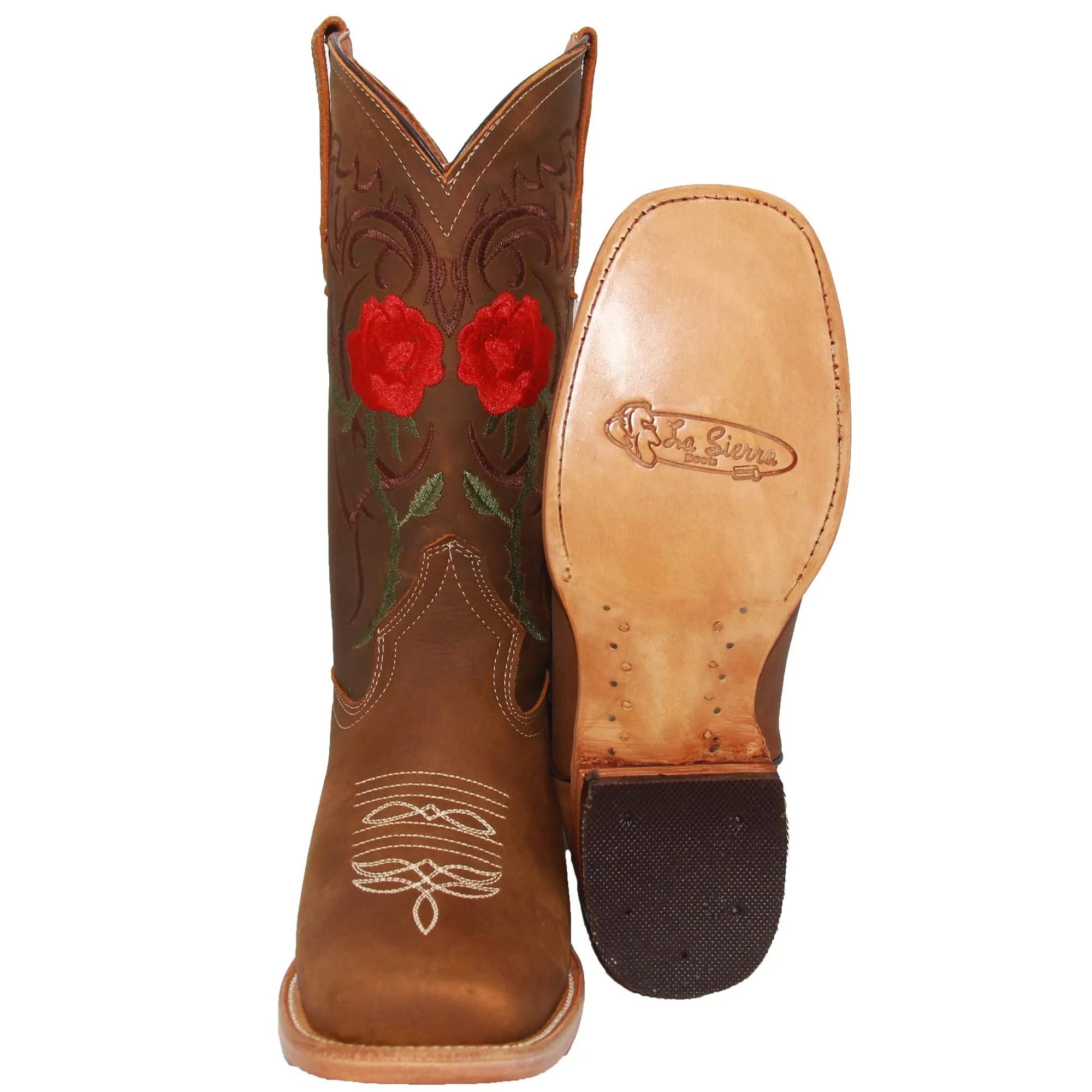 Women’s Leather Floral Embroidered Cowgirl Western Boot